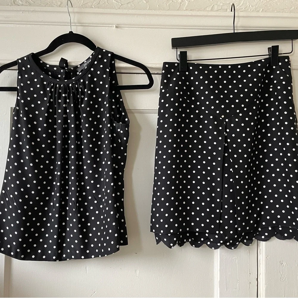100% Silk Vintage Shirt‎ and Mini Skirt set